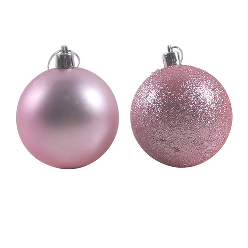 Flamingo Pink Christmas Baubles 6 Pack