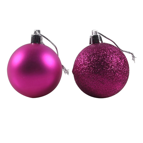 Magenta Christmas Baubles 6 Pack