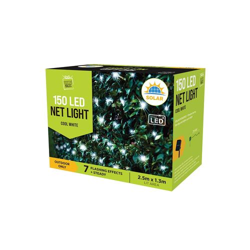 Christmas Solar Net Light 150pc Cool White