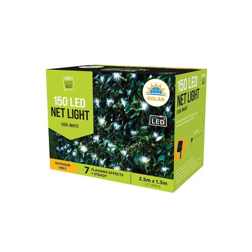 Christmas Solar Net Light 150pc Cool White