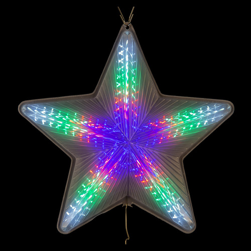 Christmas Led Digital Flash Pvc Star Multicolour 50cm
