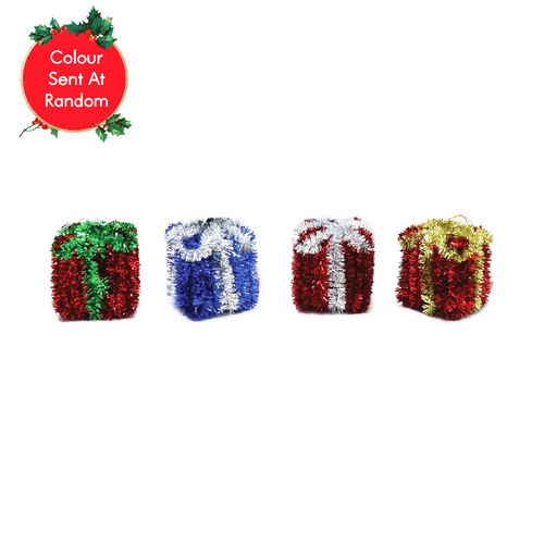 Tinsel Hanging Present 6cm