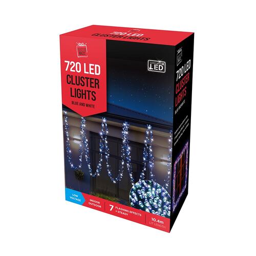 Christmas Cluster Blue-white 720 Lights