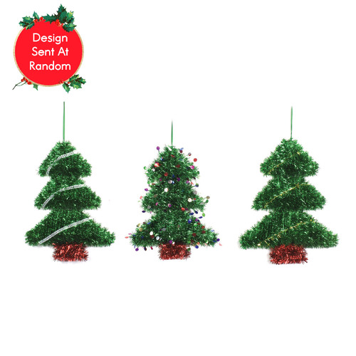 Tinsel Tree Plaque 34cm