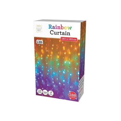 LED Rainbow Curtain 180cmx180cm Flashing Christmas Light