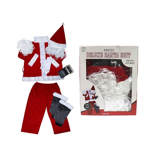 Deluxe Santa Father Christmas Suit 7pc