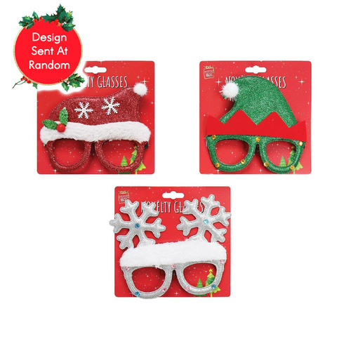 Novelty Christmas Glitter Glasses