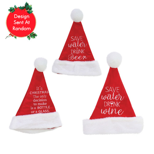 Santa Hat With Embroidered Wording