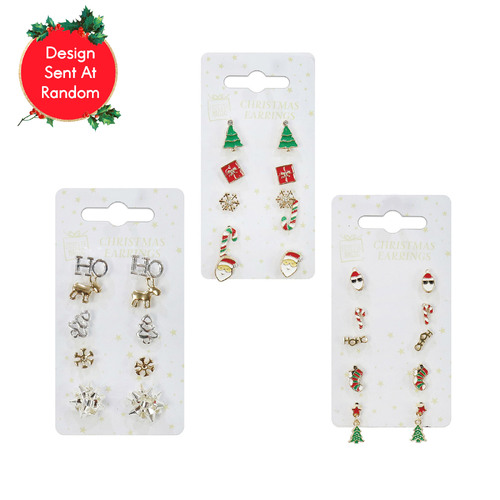 Christmas Stud Earrings 5pk 