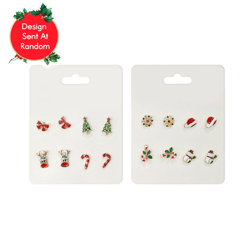 Christmas Stud Earrings 4 Pack Assorted