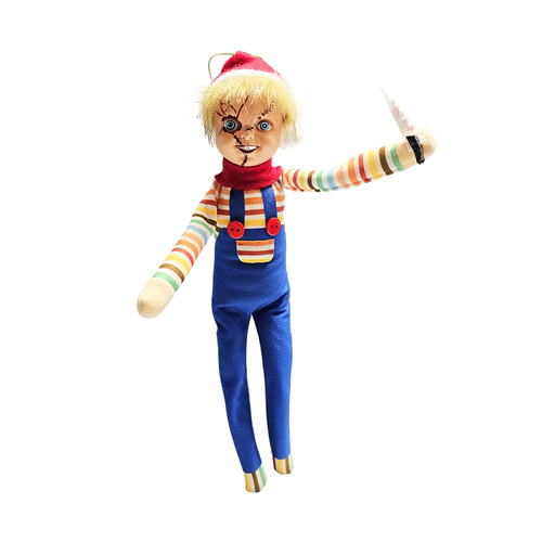 Creepy Chucky-Inspired Halloween Elf Doll Poseable Horror Decoration 35cm