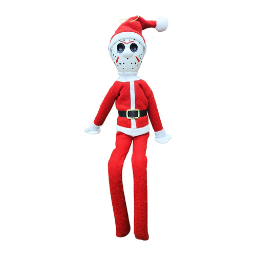 Hockey Mask Jason Inspired Halloween Elf Doll – Poseable Horror Decoration 35cm