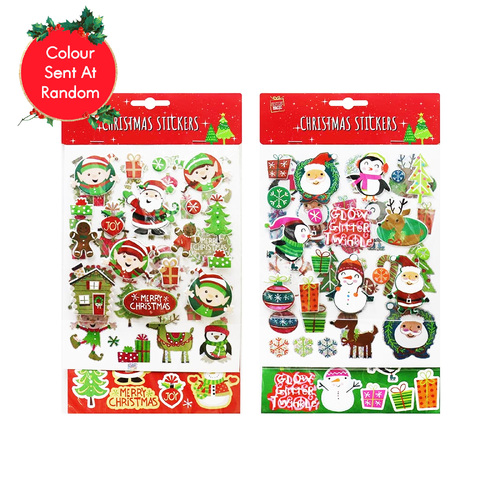 Laser Christmas Character Stickers 3 Sheets