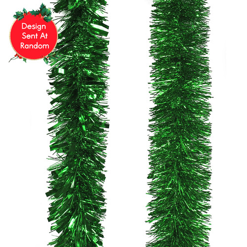 Tinsel Fine & Mixed Green Assorted 2m