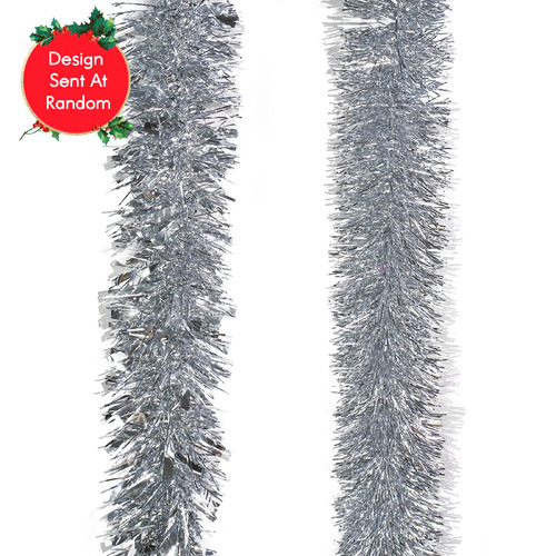 Tinsel Fine & Mixed Silver Assorted 2m