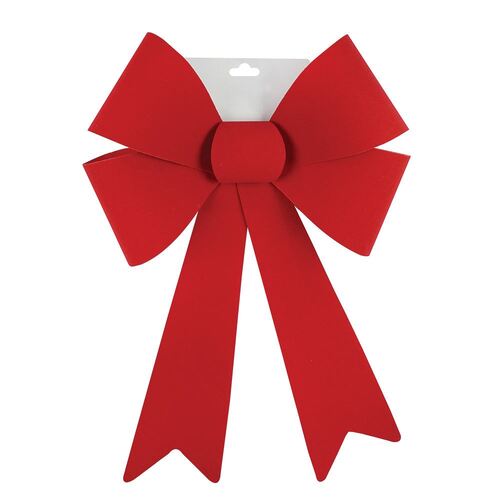 Red Flocked Bow XL 40X58cm