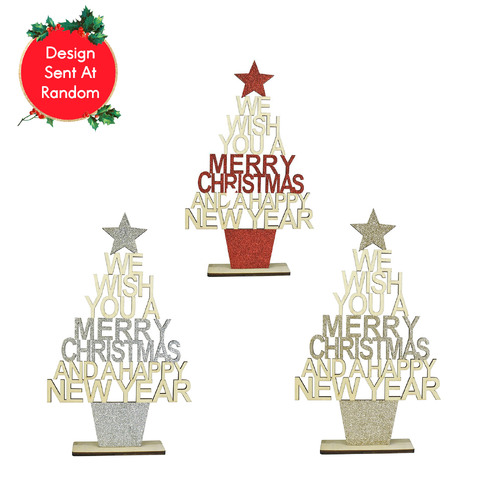 Glitter Greeting Tree Deco 36cm 