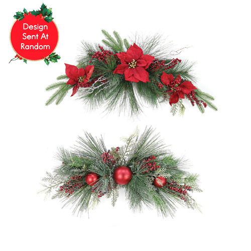 Chunky Pine Swag Baubles or Berries 72cm