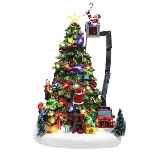 USB LED Musical Santa Lift Tree Scene