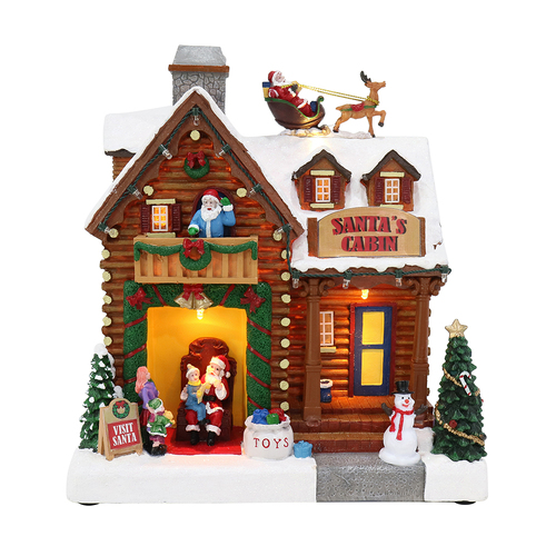 Led Musical Santa's Cabin Flash