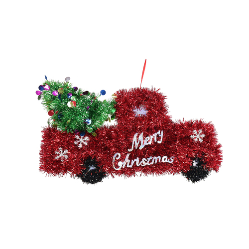 Tinsel Pick Up Truck Plaque 36x23cm