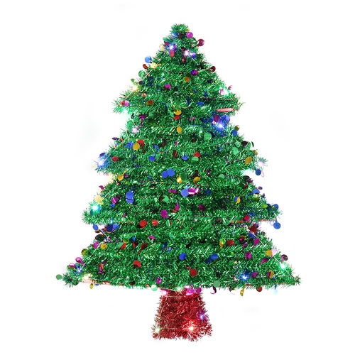 Light Up Tinsel Tree Plaque