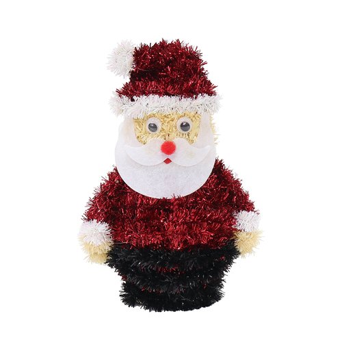 Tinsel Deco Santa 18cm