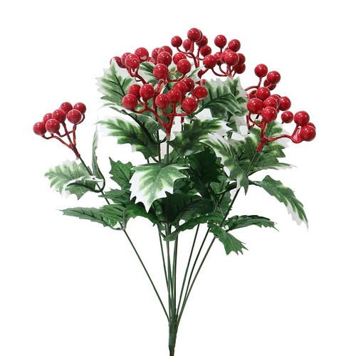 Christmas Holly Berries Bunch 9heads 45cm