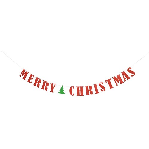 Glitter Merry Christmas Garland 3.66m