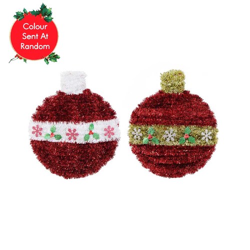 Tinsel Mini Bauble Plaque 23cm