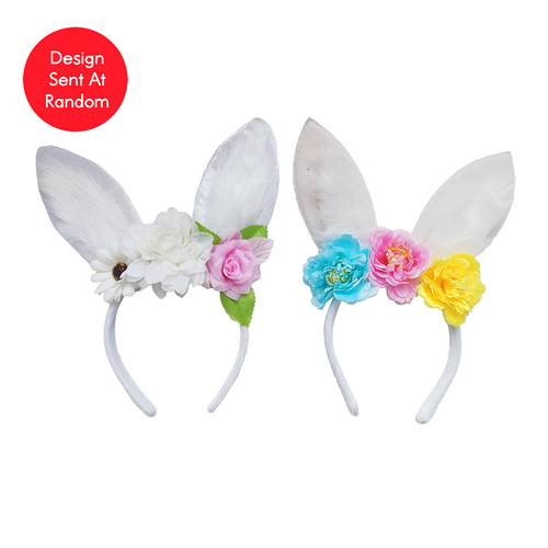 Floral Bunny Ears Headband Assorted