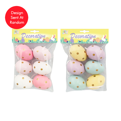 Easter Eggs Foil Dots Assorted 6 Pack