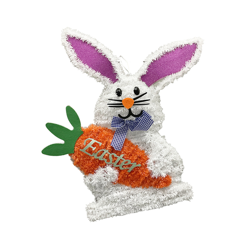 Easter Bunny Tinsel Plaque