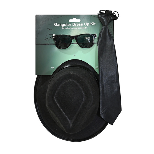 Blues Brothers Gangster Accessory Set  Hat, Tie & Shades