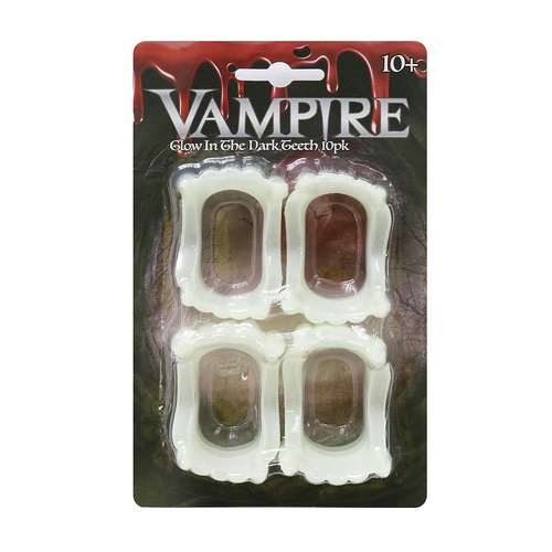 Vampire Teeth Glow In Dark 6cm 4 Pack