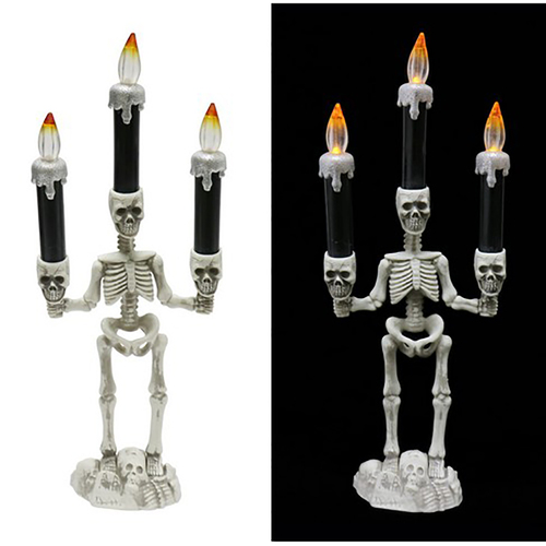Skeleton Candelabra Light Up Candles Battery Operated