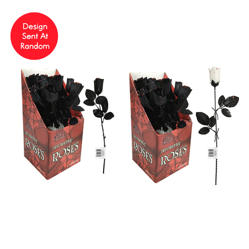 Black & White Rose 44cm