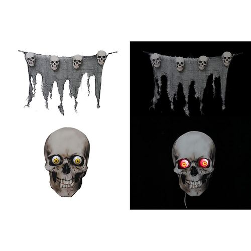 Light Up Skull with Curtain 1.6m