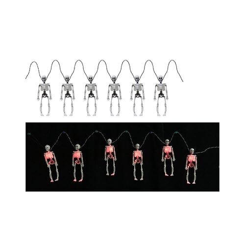 Light Up Mini Skeleton Garland 6pc 1.2m
