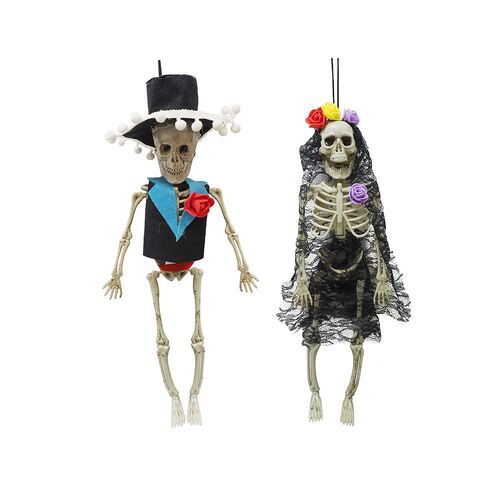 Skeleton Day Of The Dead Groom & Bride 44cm 2 Pack