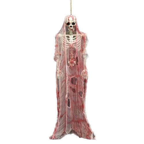 Hanging Upper Skeleton With Bloody Cloth 222cm