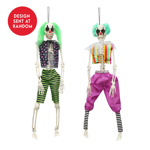 Hanging Skeleton Clowns 40cm Assorted