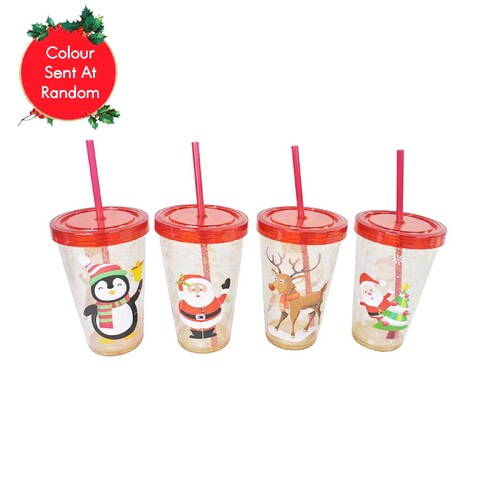 Glitter Cup With Straw 550ml