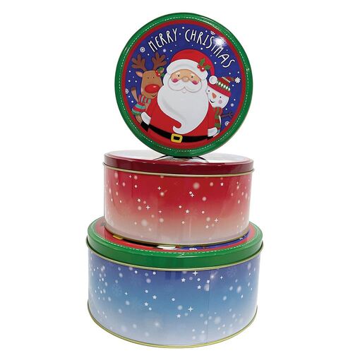 Cookie Tin Round 3pc set