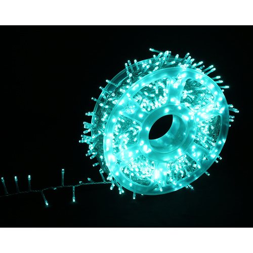 Icy Blue Turquoise LED Fairy Lights 1000 Bulbs - 20m Christmas String Lights with Flashing Modes