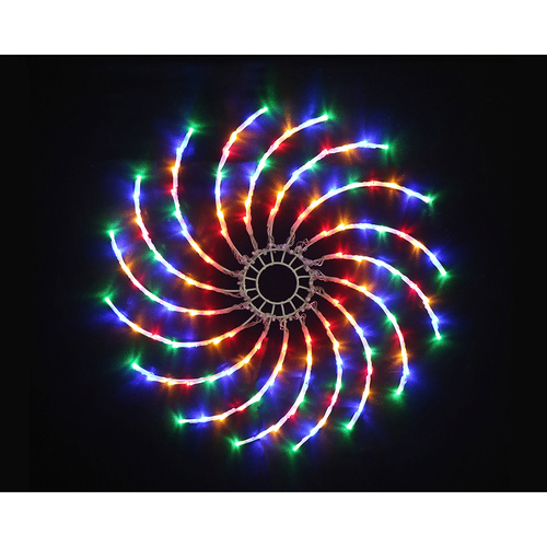 LED Spinner Wheel Light 50cm - Multi Colour Rotating Display for Christmas & Parties