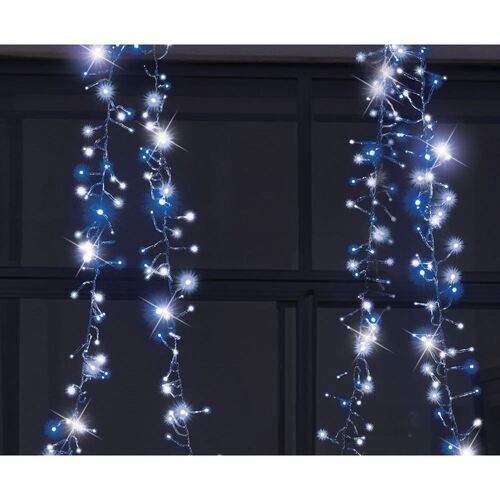 LED Cluster Lights White-Blue 240 Pack