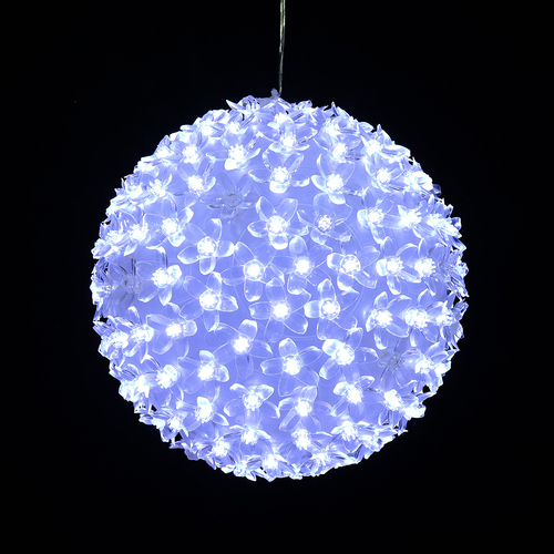 Led Petal Ball White Twinkle 20cm