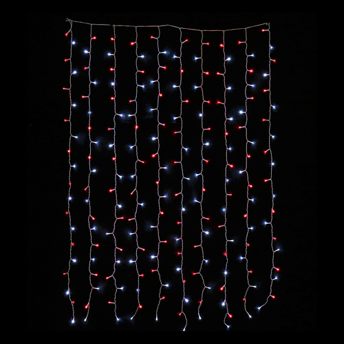 Christmas Led 200 Curtain Lights Red-white