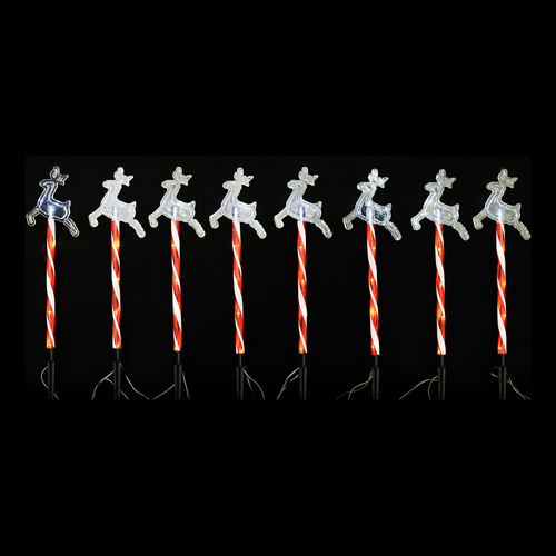 Solar Led Candy Reindeer Path Lights 8pc